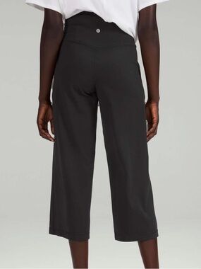 lululemon Align Super-High-Rise Wide-Leg Crops in black. 2